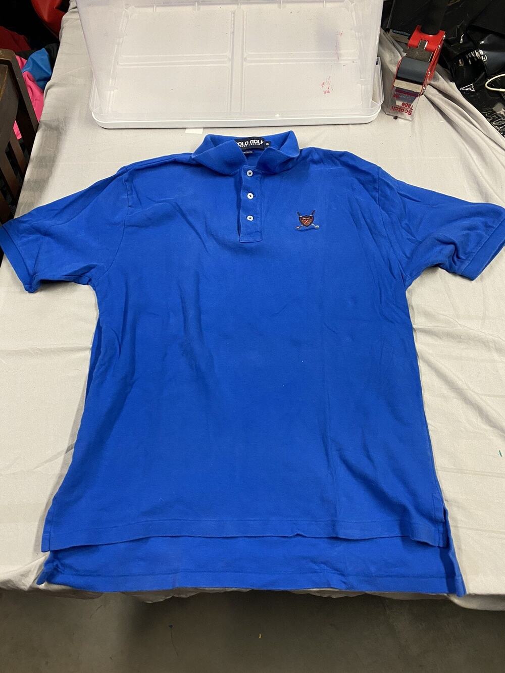 Polo Golf Ralph Lauren Polo shirt mens XL Blue Badge short sleeve